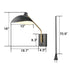 Swing Arm Wall Sconces Modern Black Plug-in Wall Lamp with USB Charge Port