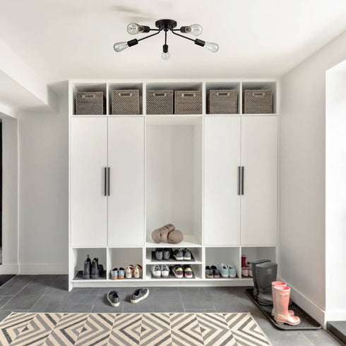 Modern 5-light Black Sputnik Flush Mount Ceiling Light for Living Room