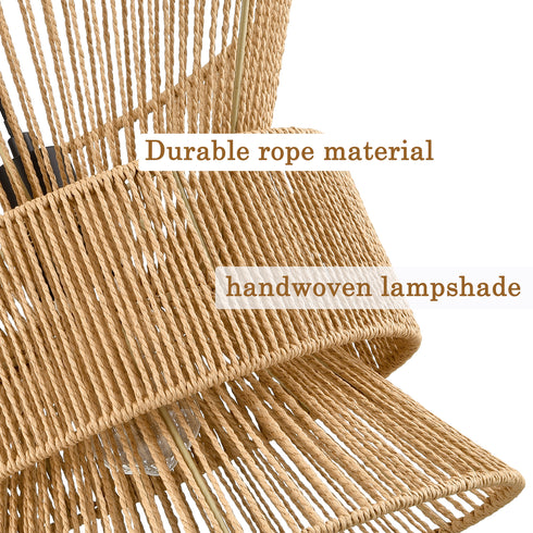 Plug in Pendant Light Rattan Hanging Lamp Boho On/Off Switch