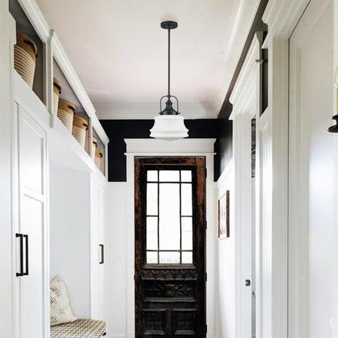 Industrial Pendant Light Fixtures Black Schoolhouse Hanging Adjustable Light for Kitchen Island