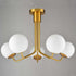 5-Light Mid-Century Modern Gold Semi Flush Mount Globe Ceiling Chandelier Light