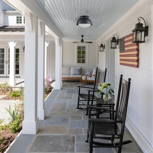 Black Glass Ceiling Light Flush Mount Fixture