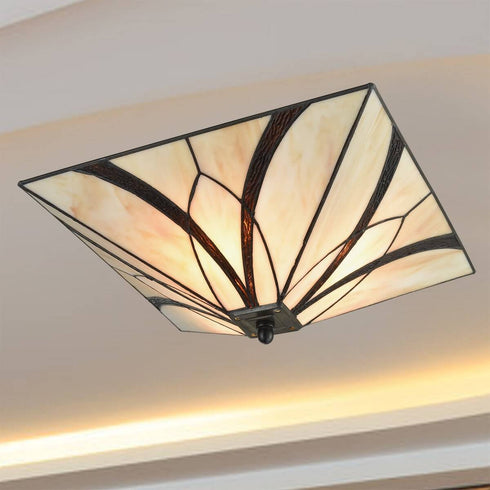 Tiffany Colored Glass Industrial Ceiling Lights for Kitchen