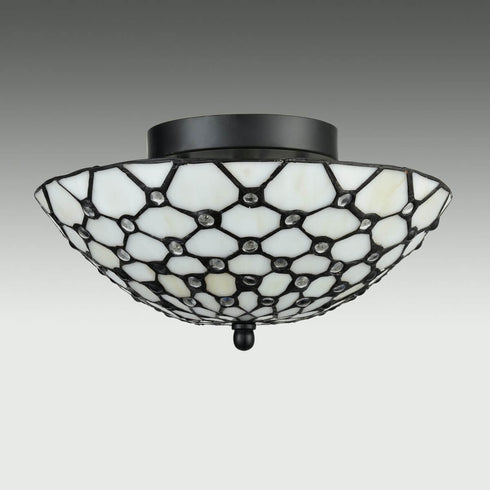 Industrial Tiffany Stained Glass Semi Flush Kitchen Ceiling Lights