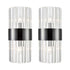 Titanium Black and Clear Glass Wall Sconces Lighting 2-Pack