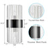 Titanium Black and Clear Glass Wall Sconces Lighting 2-Pack