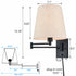 Black Swing Arm Wall Sconces Set of Two Plug in Wall Lamp