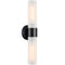 Modern Black Wall Sconce Cylinder Glass Bathroom Fixture