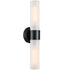 Modern Black Wall Sconce Cylinder Glass Bathroom Fixture