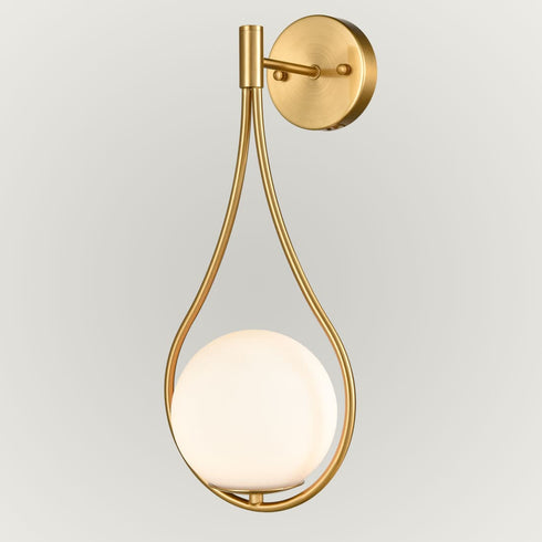 Vanity Modren Wall Light Fixtures Milky White Round Glass Sconce Light Bedroom