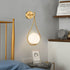 Vanity Modren Wall Light Fixtures Milky White Round Glass Sconce Light Bedroom