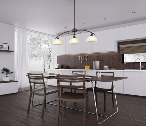 Vintage 3-Light Kitchen Pendant Lighting, Golden Bronze