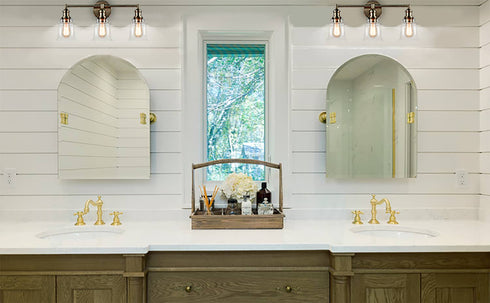 Vintage Bath Vanity Light 3-Light Wall Sconce Brushed Nickel Finish