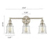 Vintage Bath Vanity Light 3-Light Wall Sconce Brushed Nickel Finish