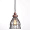 Vintage Cracked Glass Pendant Lights, Red Antique Copper
