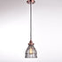 Vintage Cracked Glass Pendant Lights, Red Antique Copper