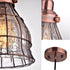 Vintage Cracked Glass Pendant Lights, Red Antique Copper