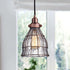 Vintage Cracked Glass Pendant Lights, Red Antique Copper