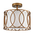 Vintage Dimmable LED Ceiling Light Drum Shade Brass and Rust Finish