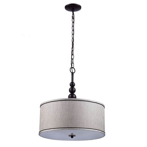 Vintage Fabric Drum Oil Rubbed Bronze Etamine Modern Pendant Lighting