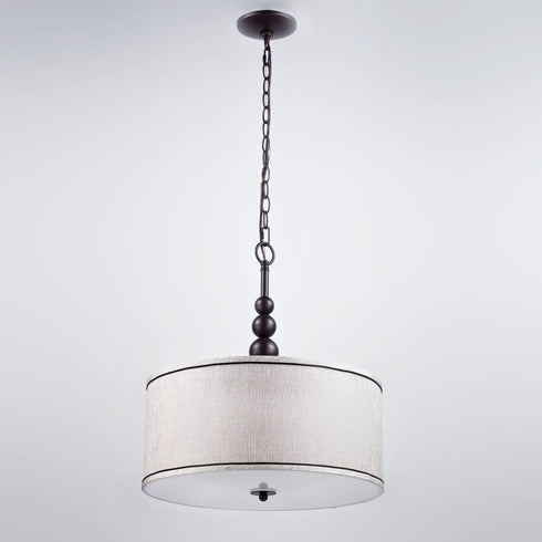 Vintage Fabric Drum Oil Rubbed Bronze Etamine Modern Pendant Lighting