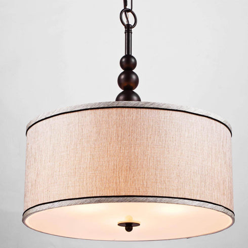 Vintage Fabric Drum Oil Rubbed Bronze Etamine Modern Pendant Lighting