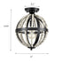 Vintage Globe Boho Wood Beaded Ceiling Light