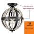 Vintage Globe Boho Wood Beaded Ceiling Light