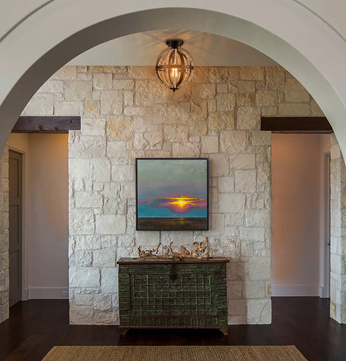 Vintage Globe Boho Wood Beaded Ceiling Light