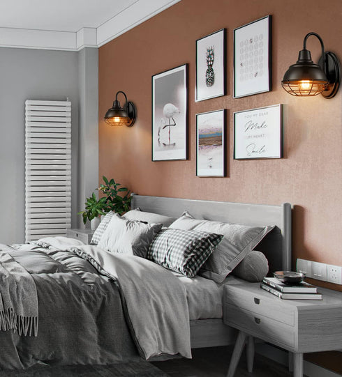 Vintage Gooseneck Barn Light Wall Sconces Oil Rubbed Bronze 2-Pack