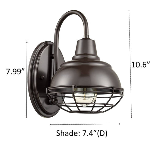 Vintage Gooseneck Barn Light Wall Sconces Oil Rubbed Bronze 2-Pack