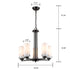Vintage Industrial Chandelier With Cylinder Cream Glass 5 Lights