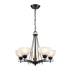 Vintage Iron Glass Oil Rubbed Bronze Large Chandeliers With 5 Lights