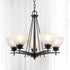Vintage Iron Glass Oil Rubbed Bronze Large Chandeliers With 5 Lights