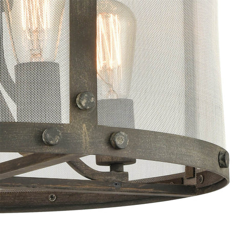 Vintage Metal Mesh Drum Shade Chandelier