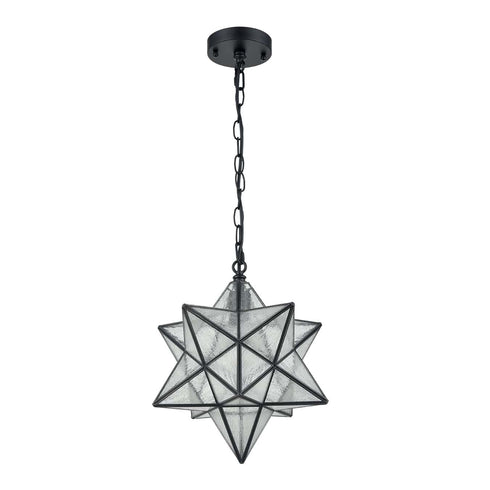 Vintage Moravian Star Seeded Glass Pendant Lights, 14-inch Diameter