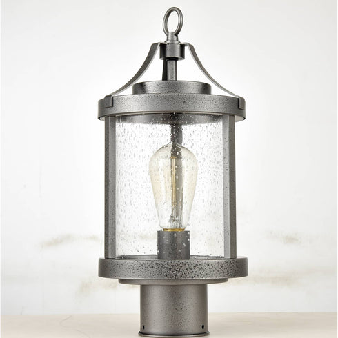 San Severo Vintage Outdoor Pole Light Seeded Glass Post Lantern Light Fixture