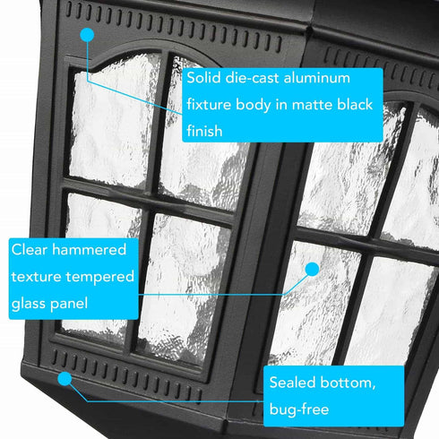 Vintage Outdoor Wall Lights Exterior Coach Light, Black