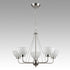 Vintage Satin Nickel Glass Bowl Modern White Chandelier With 5-Lights