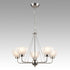 Vintage Satin Nickel Glass Bowl Modern White Chandelier With 5-Lights