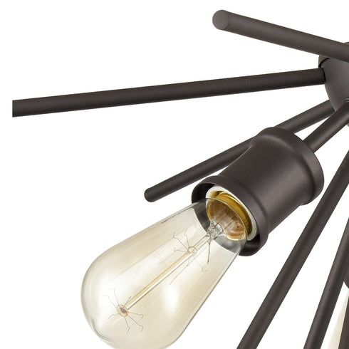 Vintage Sputnik Semi Flush Ceiling Lights, Golden Bronze