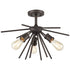 Vintage Sputnik Semi Flush Ceiling Lights, Golden Bronze