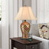 Vintage Table Lamp Colorful Vase Bronze Bedroom Living Room Cloth Shade Reading Lamps