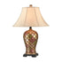 Vintage Table Lamp Colorful Vase Bronze Bedroom Living Room Cloth Shade Reading Lamps