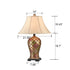 Vintage Table Lamp Colorful Vase Bronze Bedroom Living Room Cloth Shade Reading Lamps
