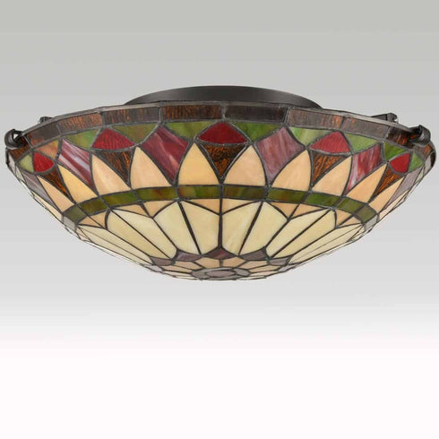 Vintage Tiffany Style Mission Semi Flush Ceiling Light