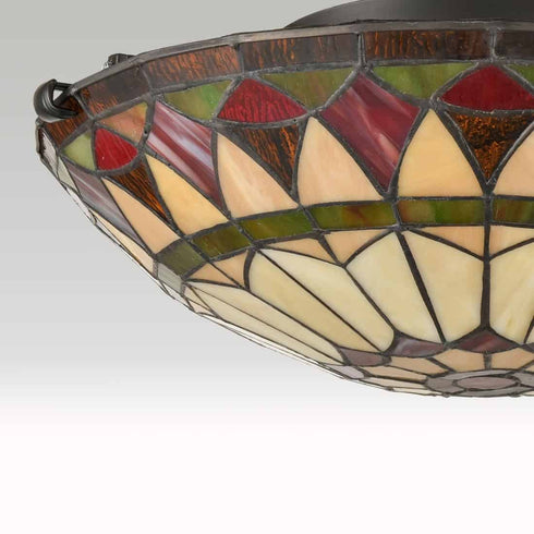 Vintage Tiffany Style Mission Semi Flush Ceiling Light