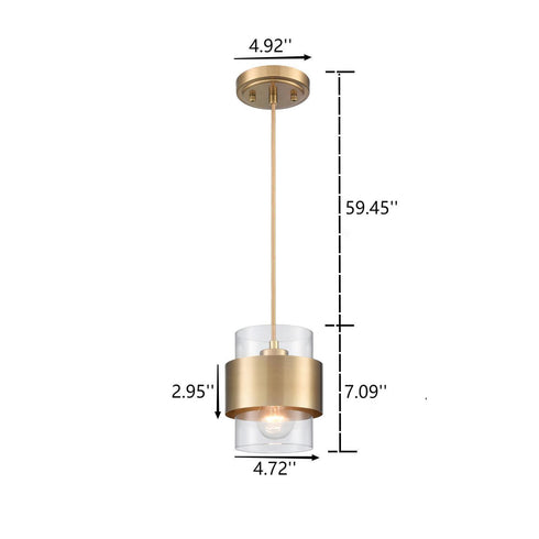 Modern Pendant Light Fixtures Over Kitchen Island Lighting Ceiling Hanging Farmhouse Metal Industrial Mini Cylinder Pendant Lighting Clear Glass Shade