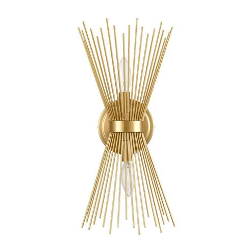 Wall Sconce Lamp Brass 2-Light Vanity Mid-Century Starburst