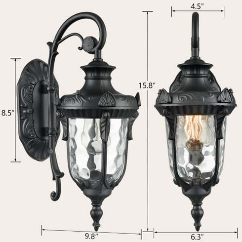 Waterproof Outdoor Light Fixtures Wall Mount Black Wall Sconce